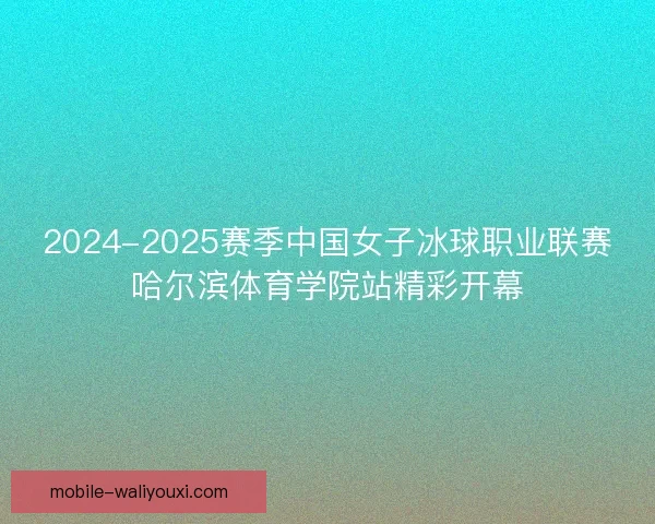 2024-2025赛季中国女子冰球职业联赛哈尔滨体育学院站精彩开幕
